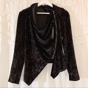 Blank NYC Crushed Velvet Draper NEW Moto Jacket